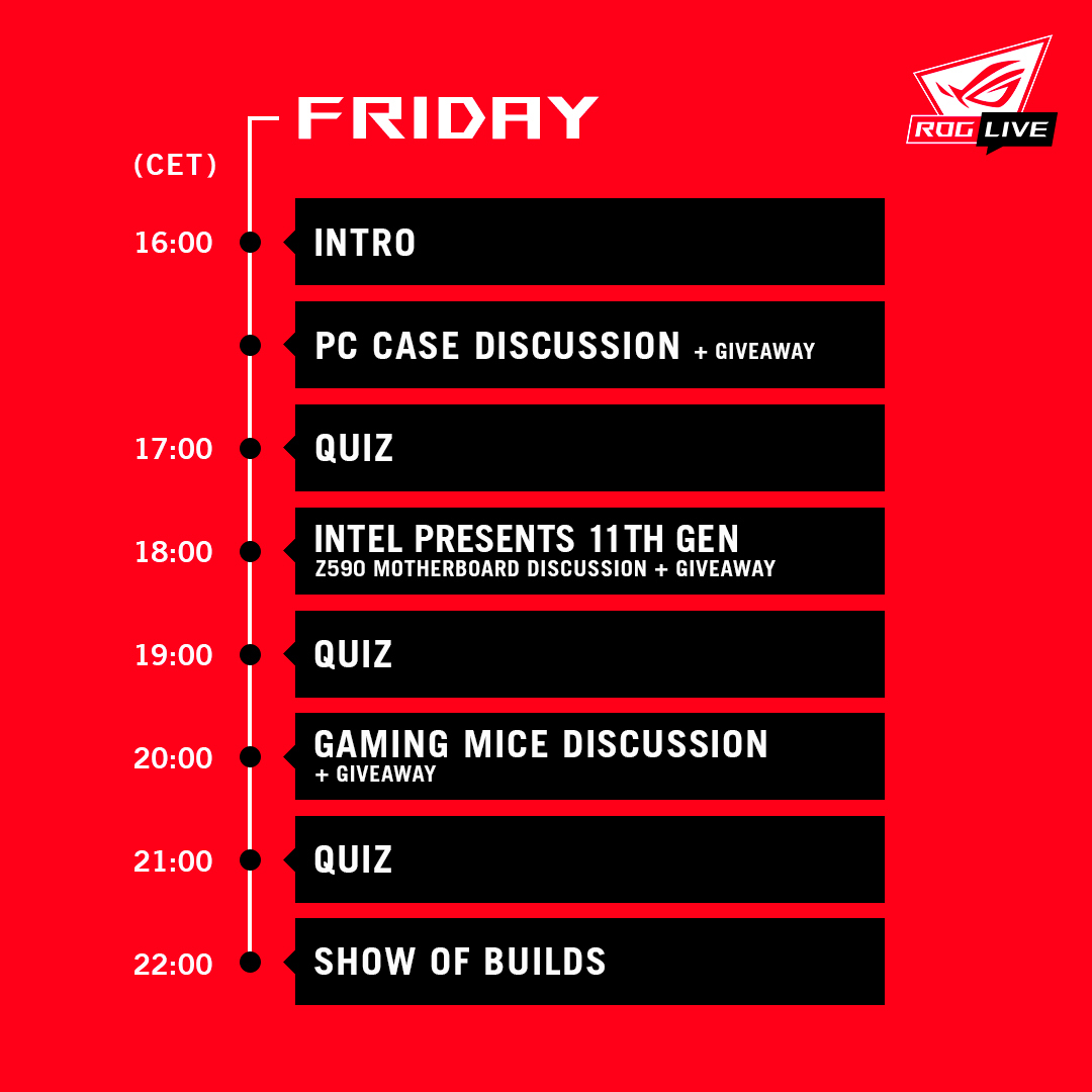 Jadwal ROG LIVE - Jumat