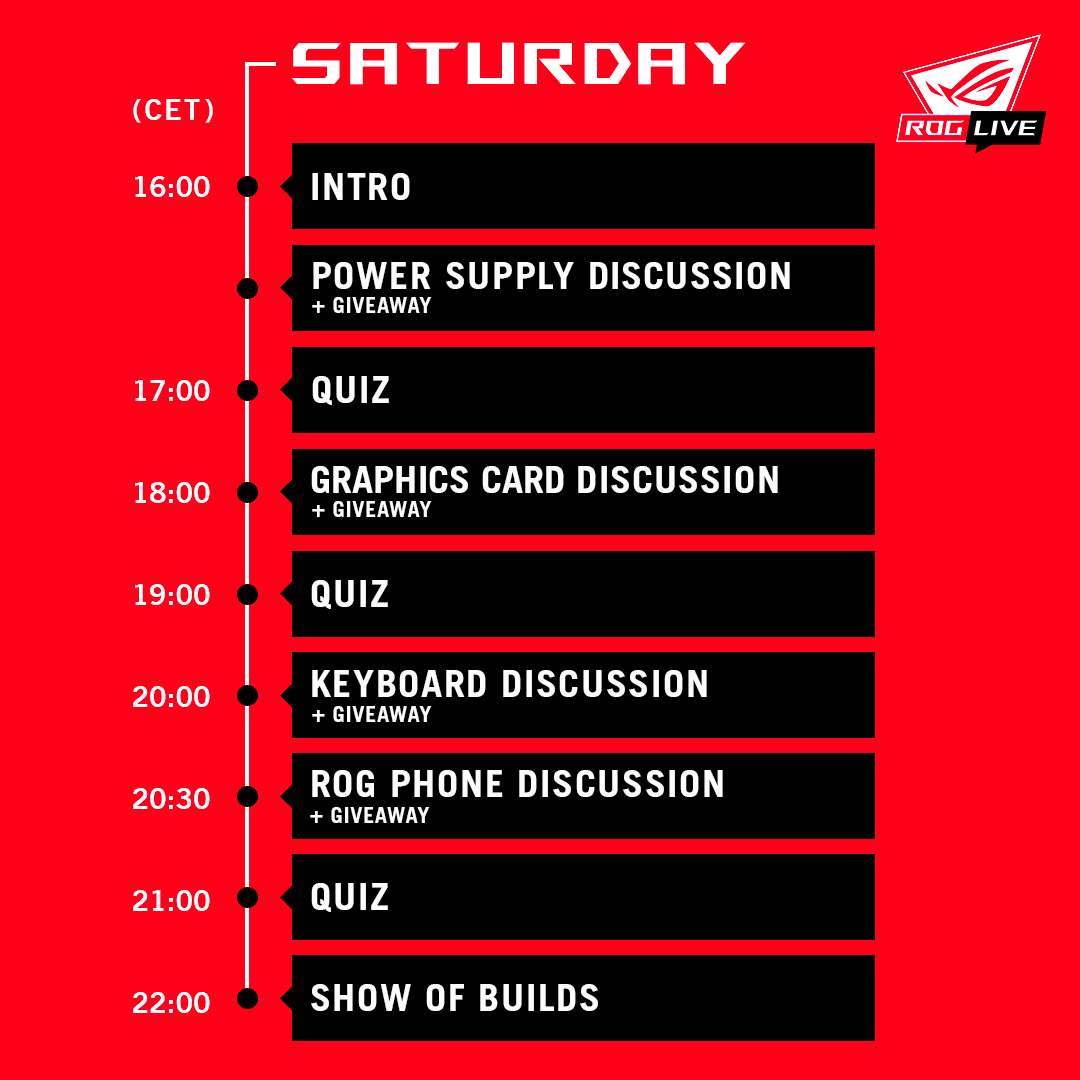 Jadwal ROG LIVE - Sabtu