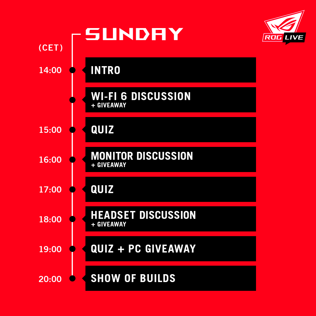 Jadwal ROG LIVE - Minggu