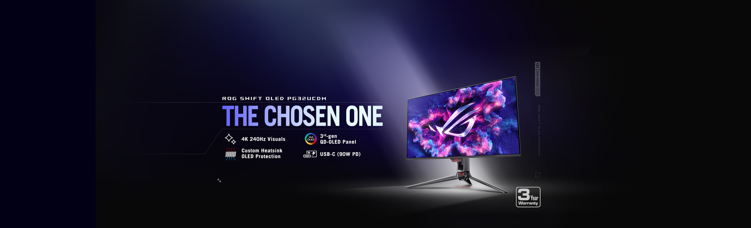 L'immagine mostra il monitor gaming ROG Swift OLED PG32UCDM