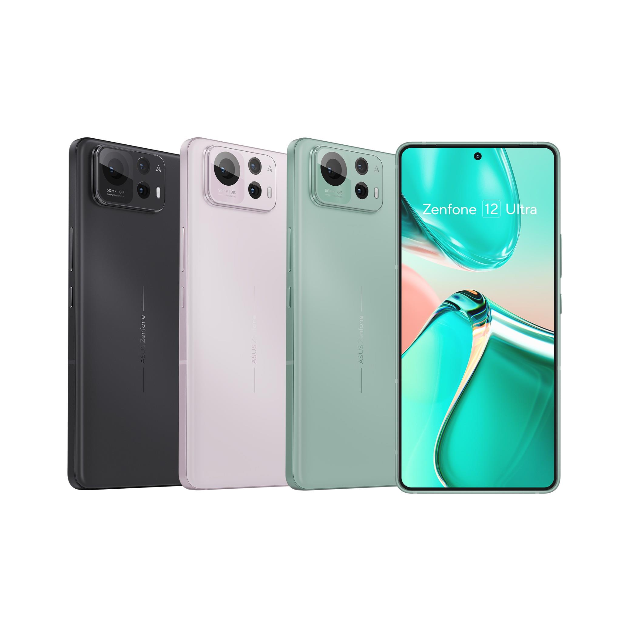 Zenfone 12 Ultraエボニーブラック、サクラホワイト、セージグリーン