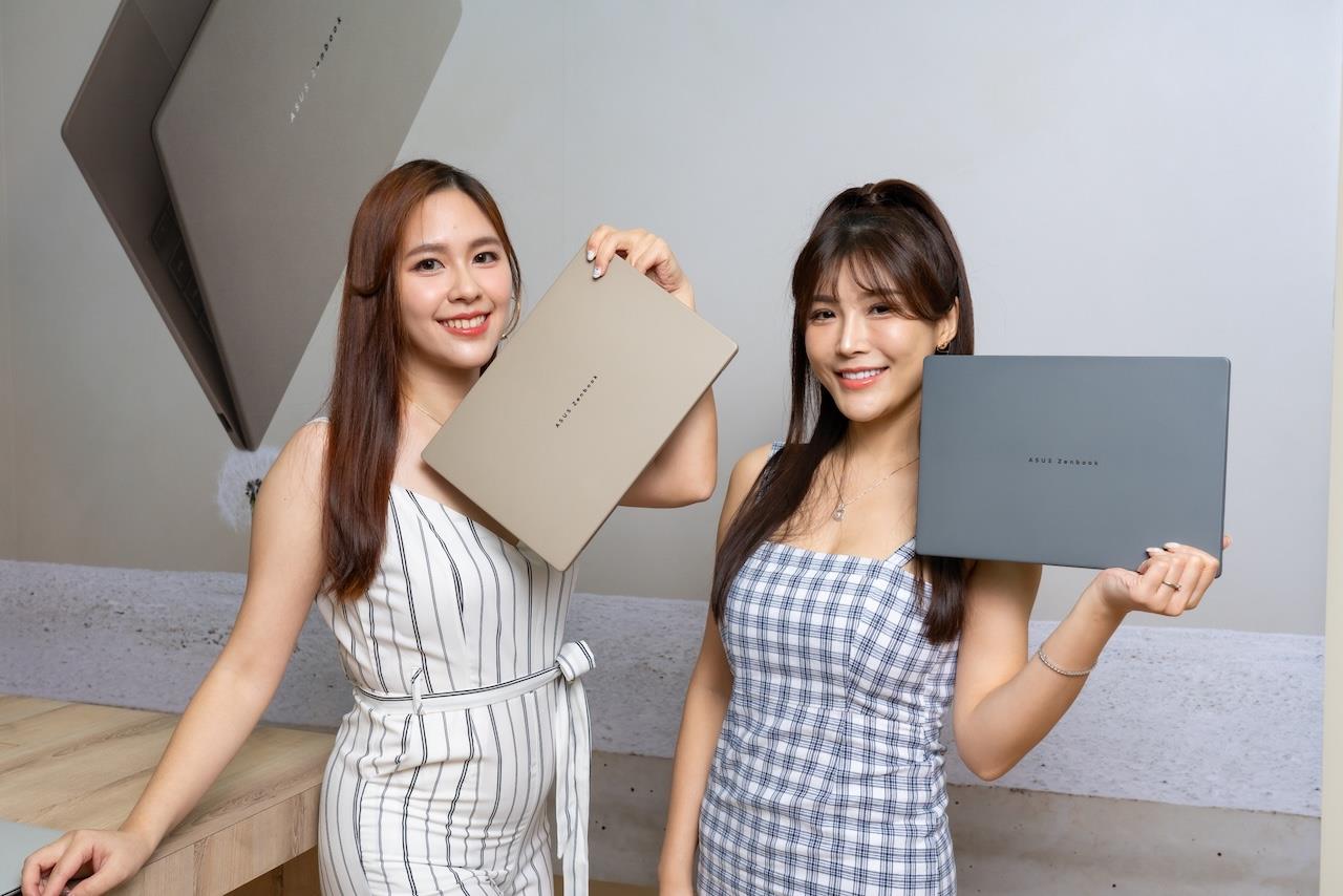 ASUS Zenbook A14 (UX3407)輕如雲朵僅899克起，提供沙暮金與冰岩灰兩款典雅配色 。